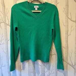 Lilly Pulitzer Green Cable Sweater Size Large